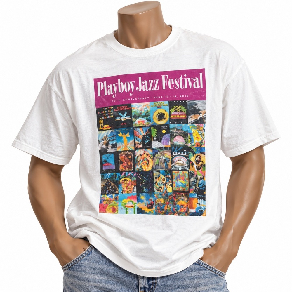 Vintage 2003 Playboy Jazz Festival Usher T-Shirt White Large